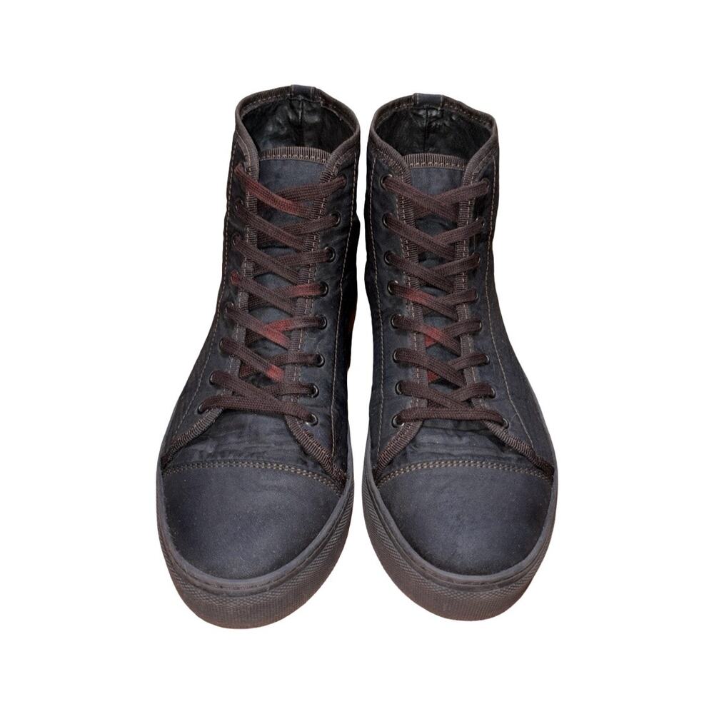 ALLSAINTS Textured Nylon/Canvas Brown High Top Sneakers   Size: EU 43 / US 10